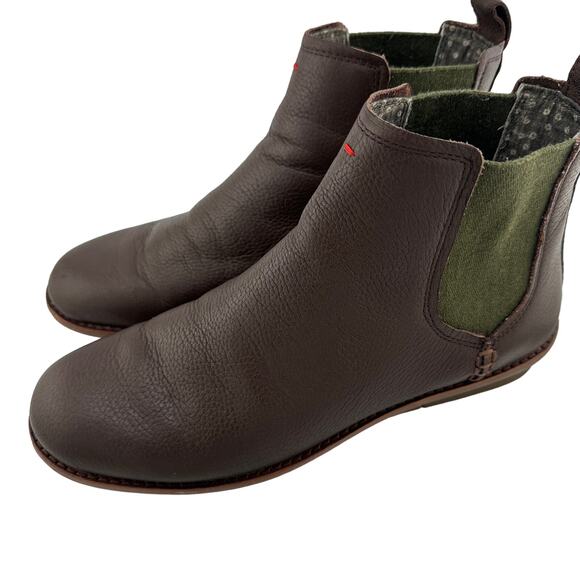 Ellen DeGeneres Waide Chelsea Brown Leather Slip On Ankle Booties Size 8 - Picture 2 of 5